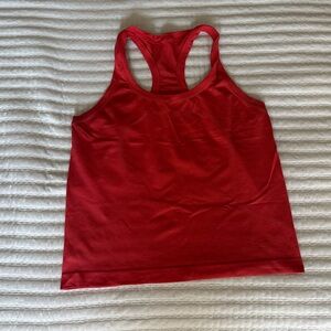 Lululemon swiftly tech racerback tank top waist length size 8 in orange
